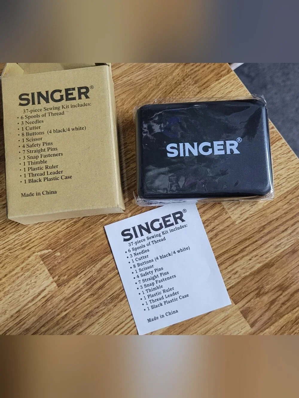 Singer Vintage Wooden Sewing Caddy in Rich Brown